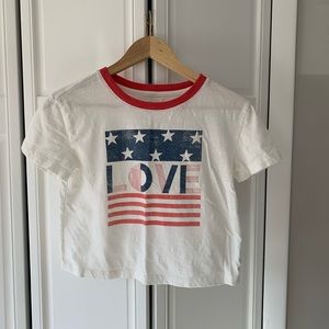 Love red,white, and blue crop top!